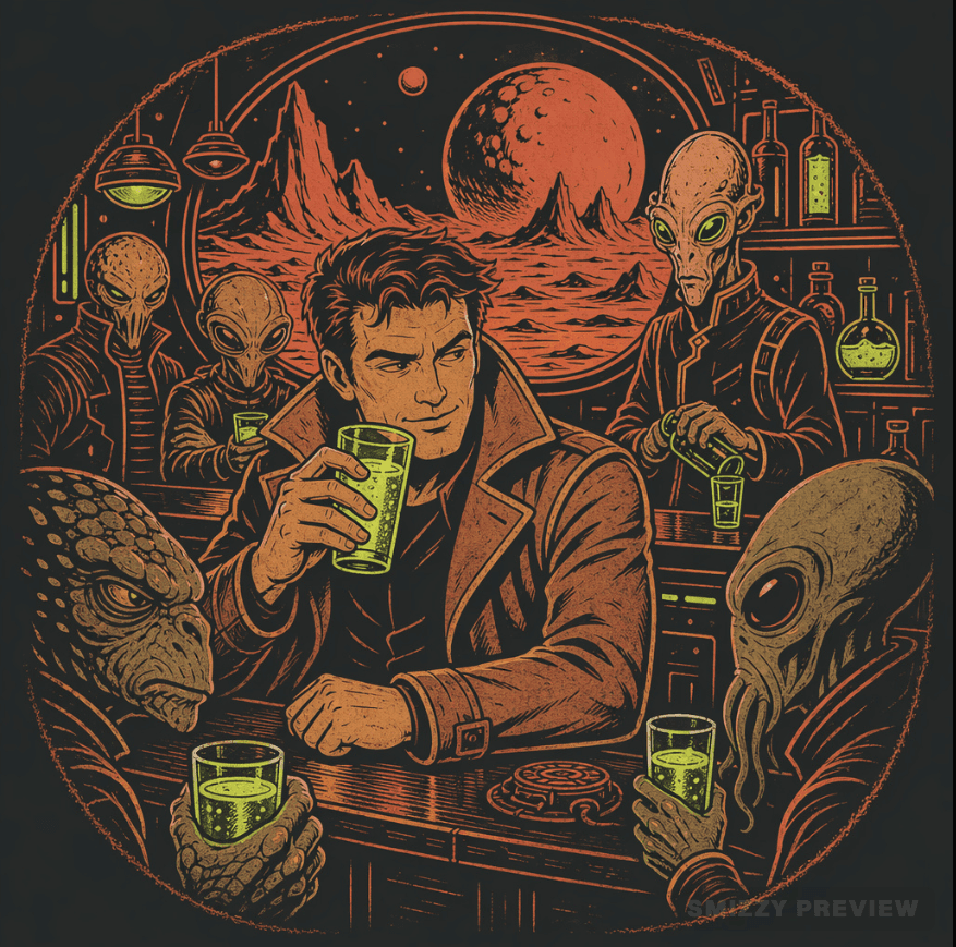Smizzy monoline style AI shirt design