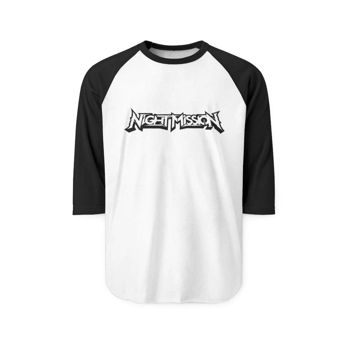Night Mission Baseball Shirt 3/4 Sleeve Unisex Raglan product mockup 1