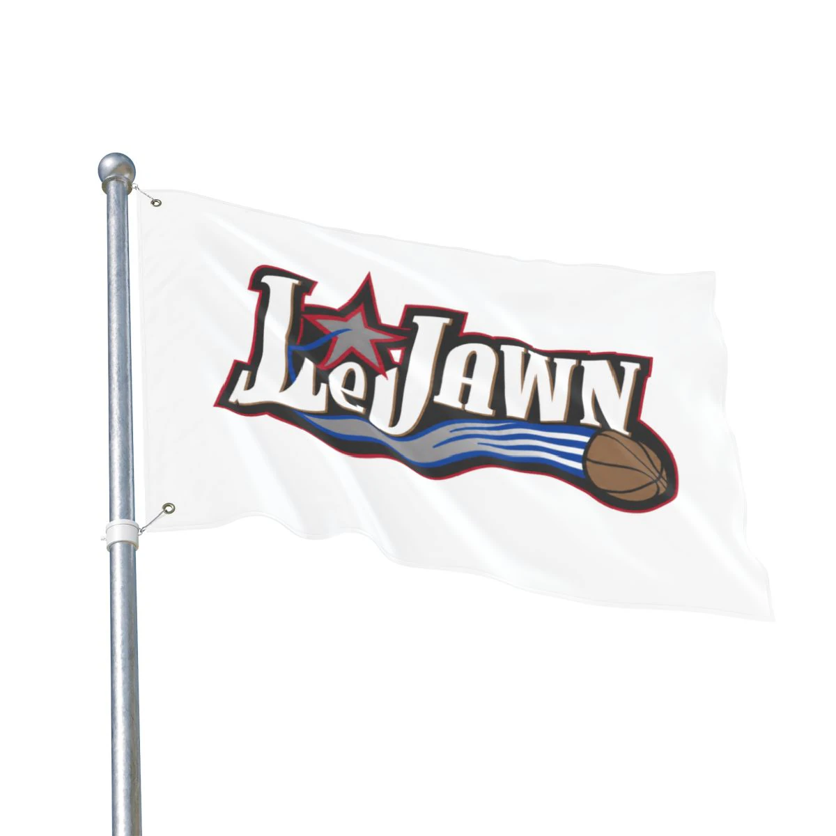 LeJawn Double Sided Tailgate Flag - Lebron James Inspired 76ers Design - color options - 24'' × 36'' - other product mockup