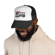 LeJawn Trucker Hat - Lebron James Inspired 76ers Design - Black - One size - front product mockup