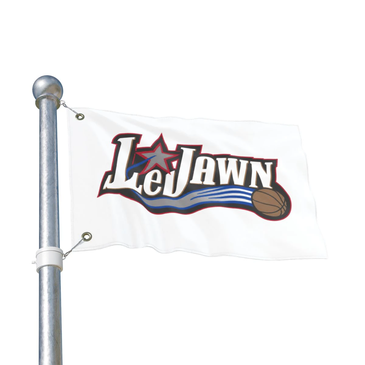LeJawn Double Sided Tailgate Flag - Lebron James Inspired 76ers Design - color options - 12'' × 18'' - other product mockup