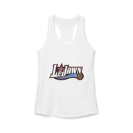 LeJawn Women's Racerback Tank - Lebron James Inspired 76ers Design - Solid White - 5-size options - other product mockup