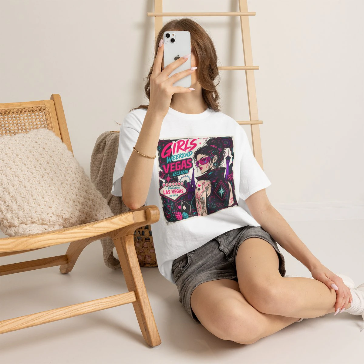 Girls Weekend Vegas 2026 Cyberpunk and feminine Unisex T-Shirt product mockup 1