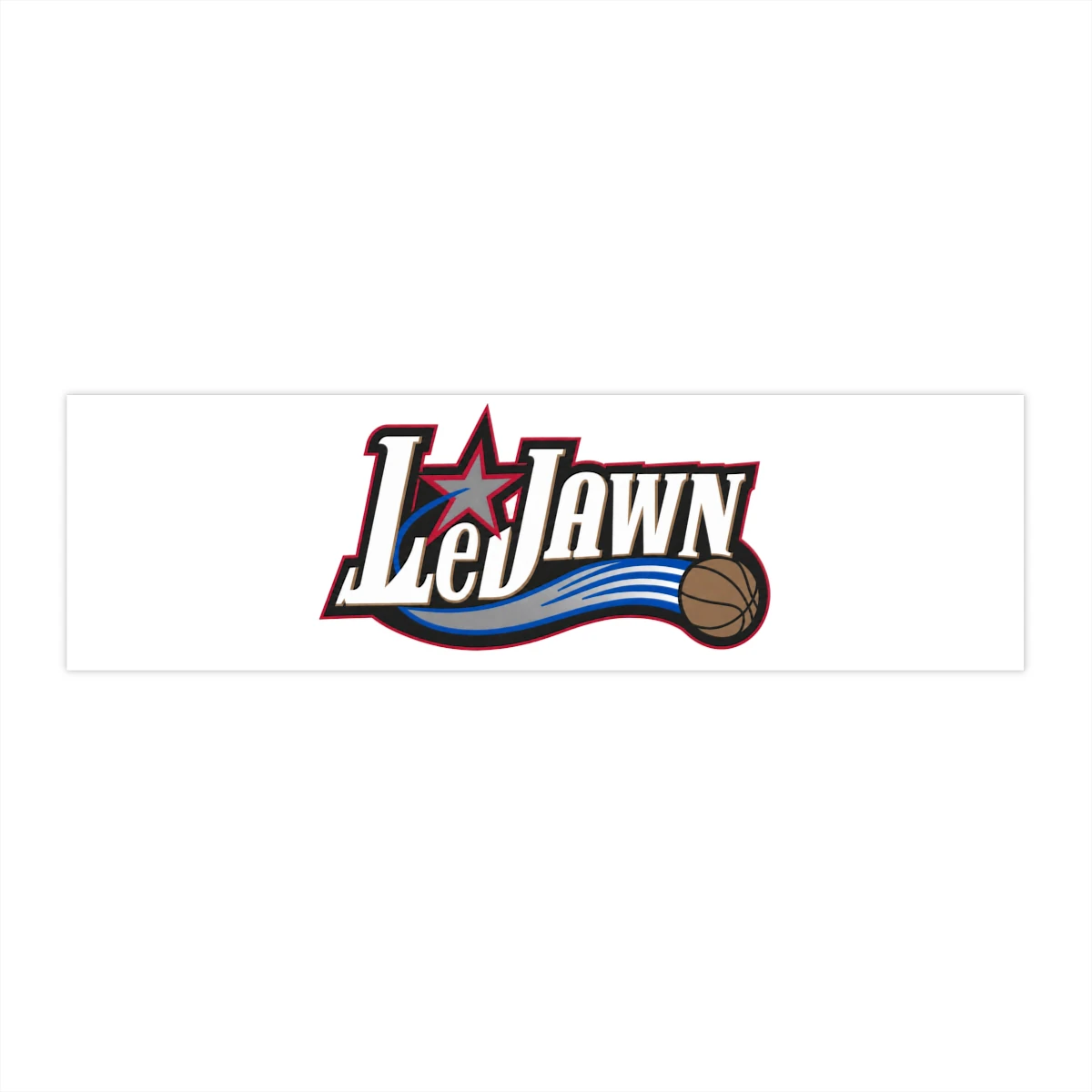 LeJawn Bumper Stickers - Lebron James Inspired 76ers Design - color options - 11" × 3" - other product mockup