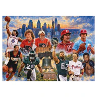 Assembled 2,000-piece Philadelphia Sports Legends Jigsaw Puzzle