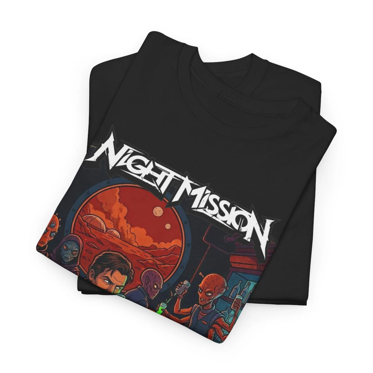 Night Mission Grinning Pilot Drinkin' On Mars Shirt product mockup 3