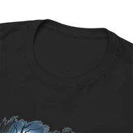 Neckline detail of the black Wire Fox Terrier Halloween Ghost Rat Hunter T-Shirt