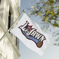 LeJawn Double Sided Tailgate Flag - Lebron James Inspired 76ers Design - color options - 24'' × 36'' - other product mockup