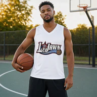 LeJawn Basketball Jersey - Lebron James Inspired 76ers Design - Seam thread color automatically matched to design - L - other product mockup