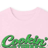 Cookin' Two Turkeys Eagles Cowboys 11.26.26 Long Sleeve T-Shirt, Light Pink, neck view 3