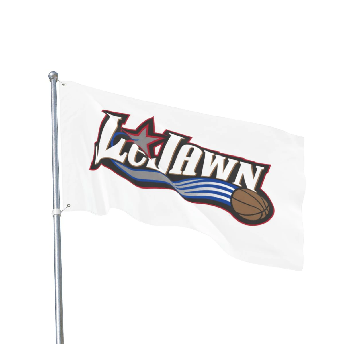 LeJawn Double Sided Tailgate Flag - Lebron James Inspired 76ers Design - color options - 36'' × 60'' - other product mockup