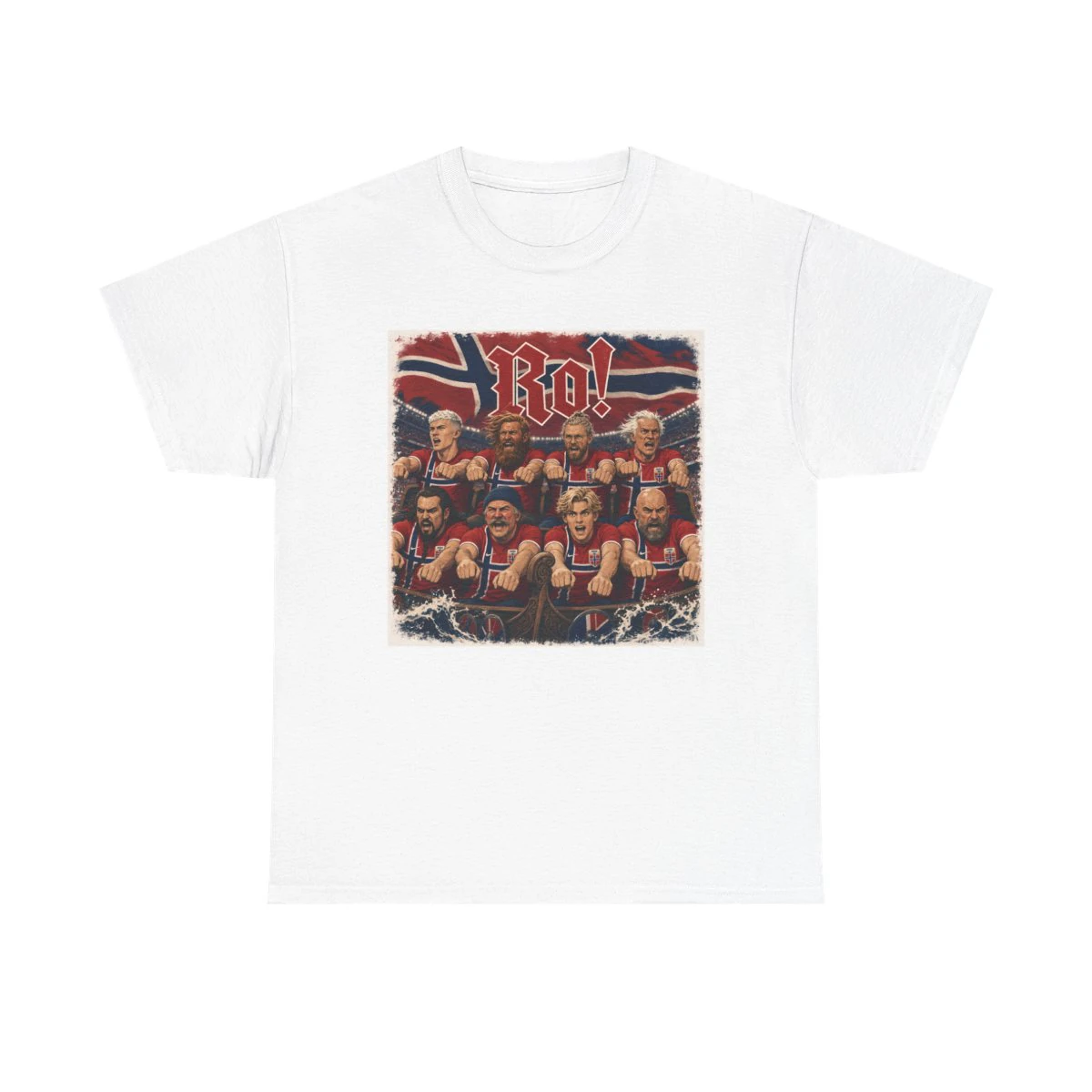 Viral Norway Viking Row "Ro!" Soccer/Football T-Shirt product mockup 4