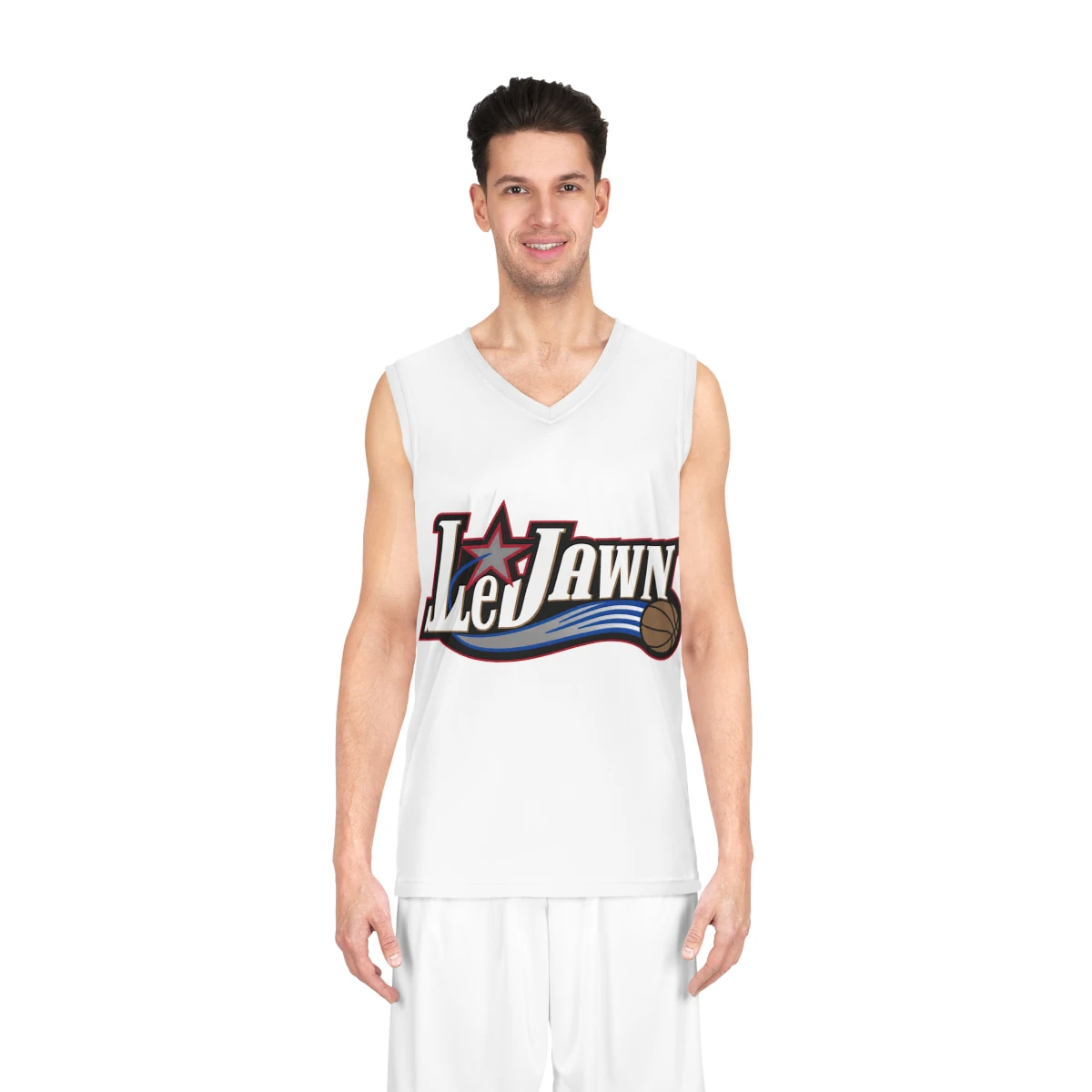 LeJawn Basketball Jersey - Lebron James Inspired 76ers Design - Seam thread color automatically matched to design - L - other product mockup