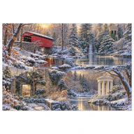 Assembled 1,000-piece Gardens & Valleys of Greater Philadelphia Winter Jigsaw Puzzle