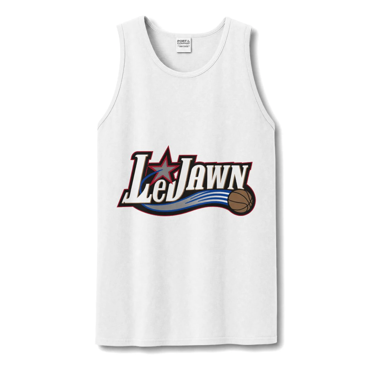 LeJawn Tank Top - Lebron James Inspired 76ers Design - White - 7-size options - other product mockup