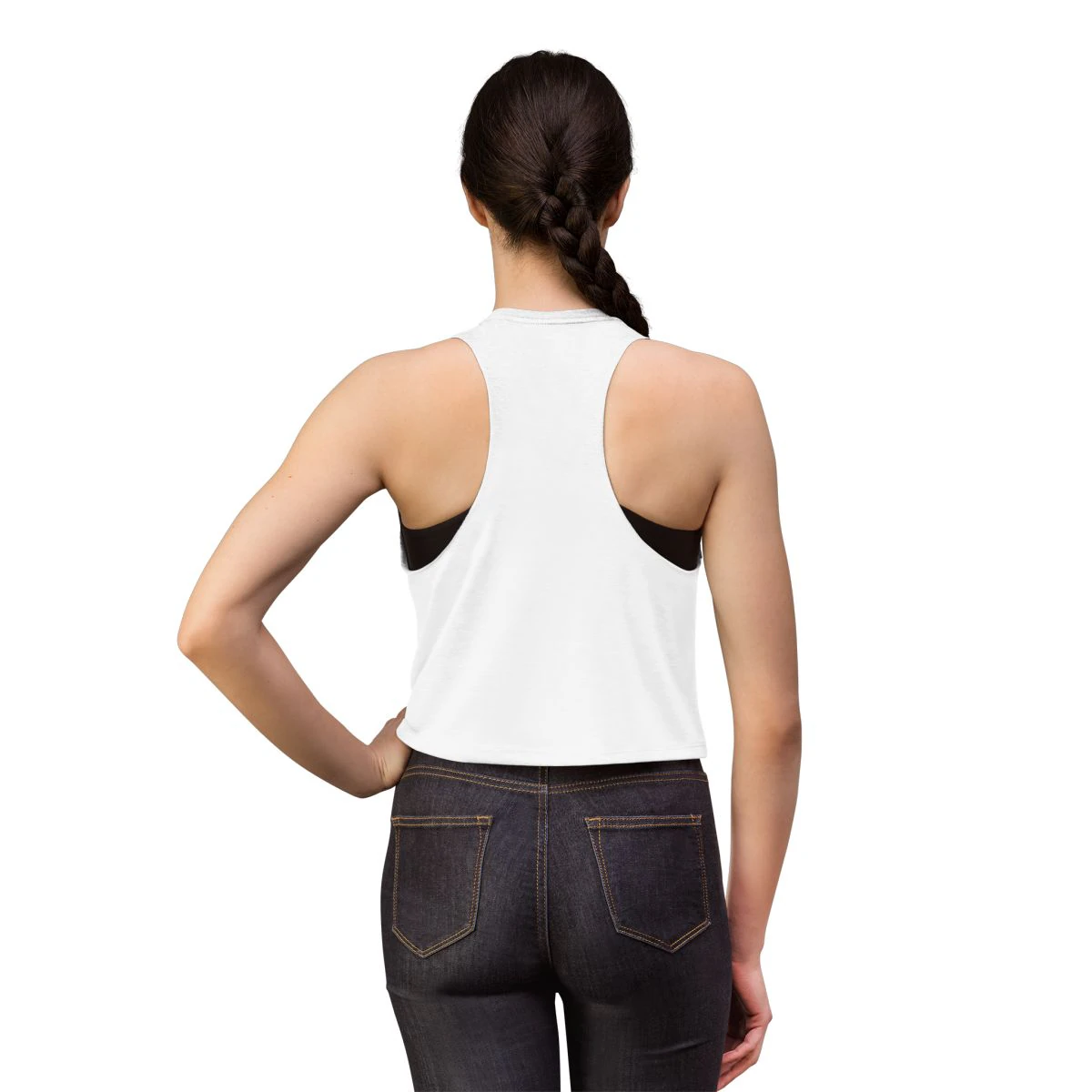 LeJawn Women's Crop Top - Lebron James Inspired 76ers Design - Solid White Blend - 5-size options - other product mockup