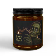 Smell of Your Nose Cut Off Unscented Halloween Candle - Amber Jar + Black Lid, 9oz, other product view