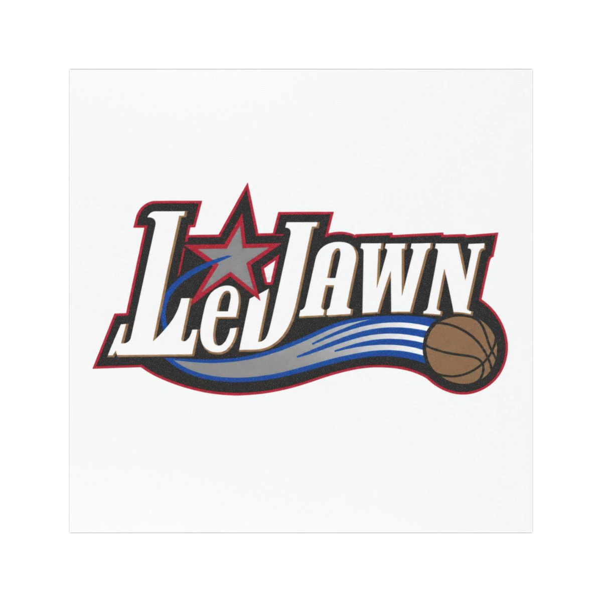 LeJawn Car Magnet - Lebron James Inspired 76ers Design - color options - 5'' × 5'' - other product mockup