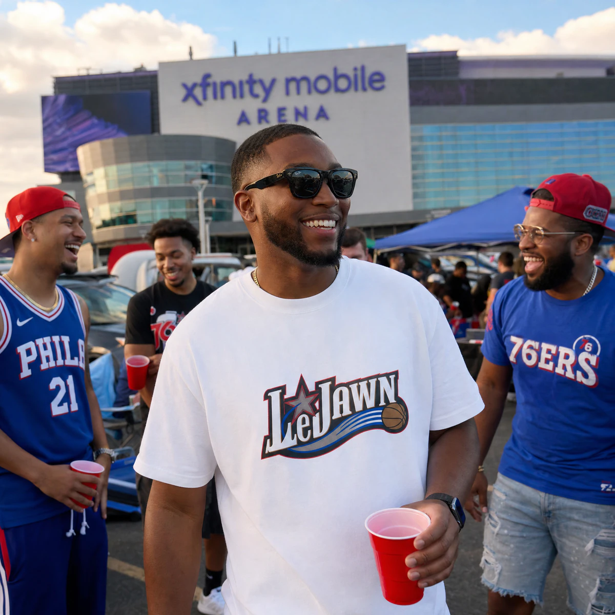 LeJawn T-Shirt - Lebron James Inspired 76ers Design - White - 8-size options - other product mockup