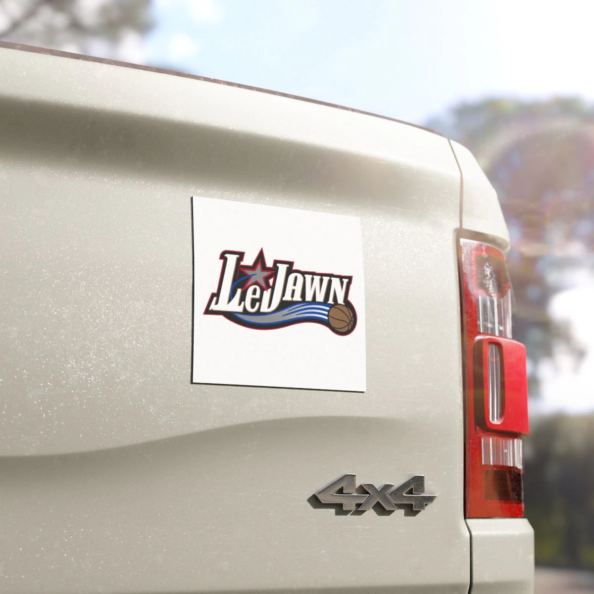 LeJawn Car Magnet - Lebron James Inspired 76ers Design - color options - 5'' × 5'' - other product mockup