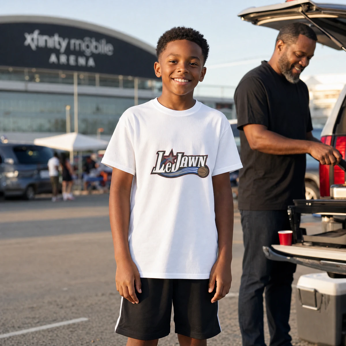LeJawn Kids T-Shirt - Lebron James Inspired 76ers Design - White - 5-size options - other product mockup