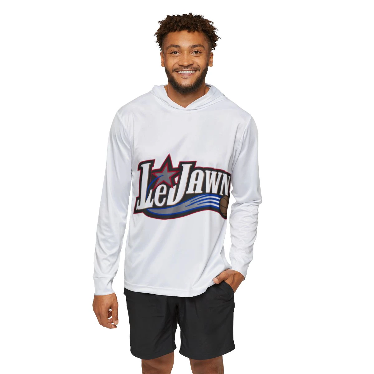 LeJawn Men's Warmup Hoodie - Lebron James Inspired 76ers Design - color options - L - other product mockup