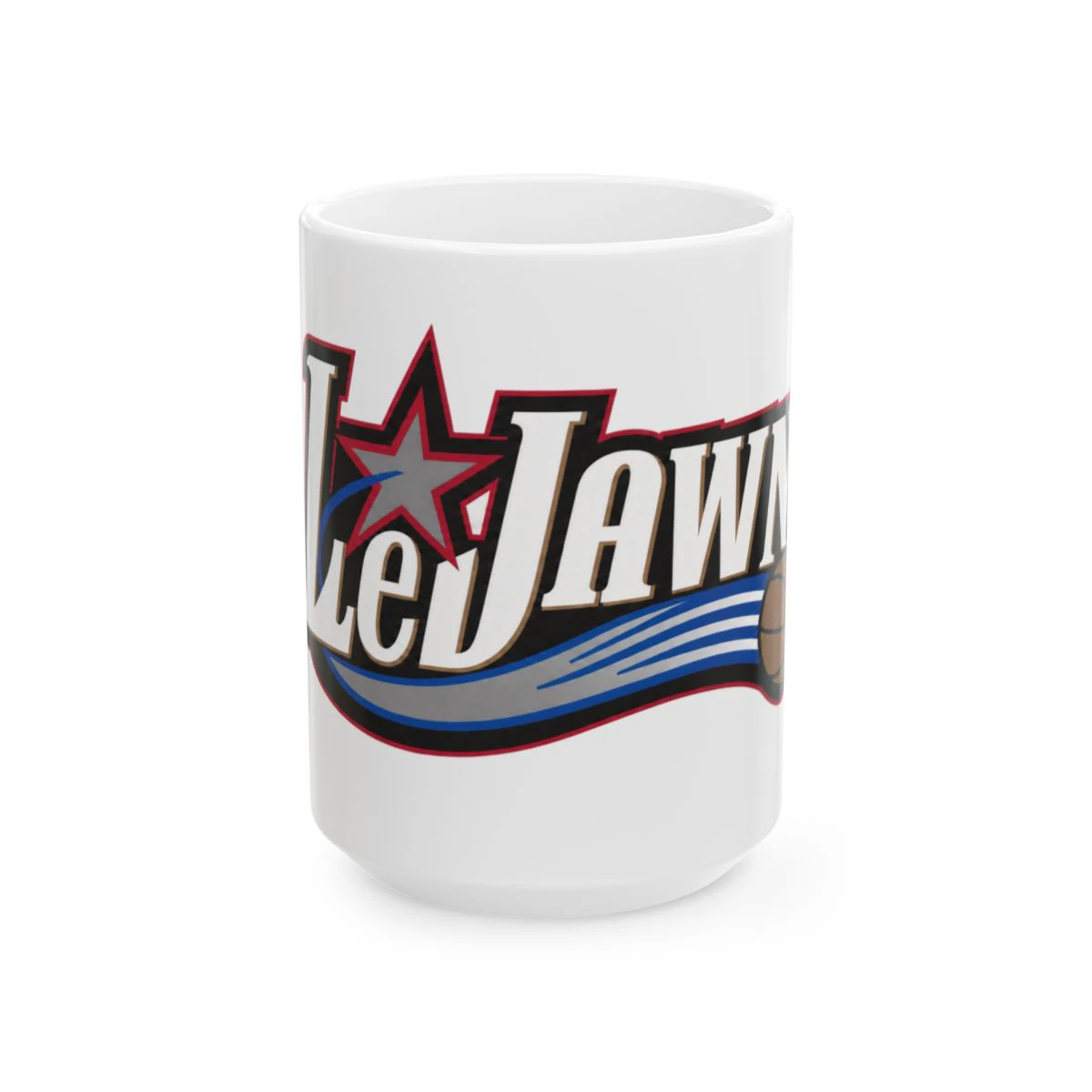 LeJawn Mug - Lebron James Inspired 76ers Design - color options - 15oz - front product mockup