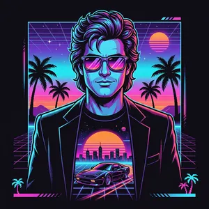 80s Retrowave / Outrun - man