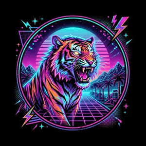 80s Retrowave / Outrun - tiger