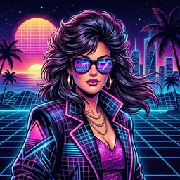 80s Retrowave / Outrun - woman