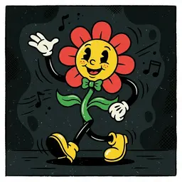 Vintage Rubber Hose (1930s) - flower