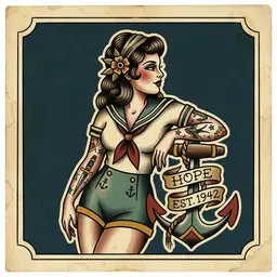 Traditional Tattoo Flash - woman