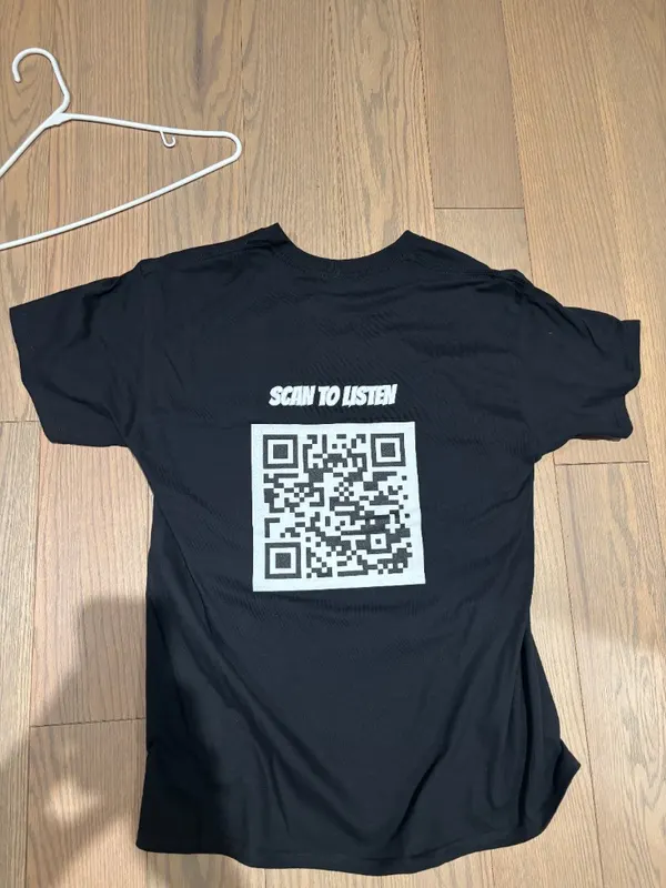 Night Mission — Alien Bar Scene — QR Code on Shirt